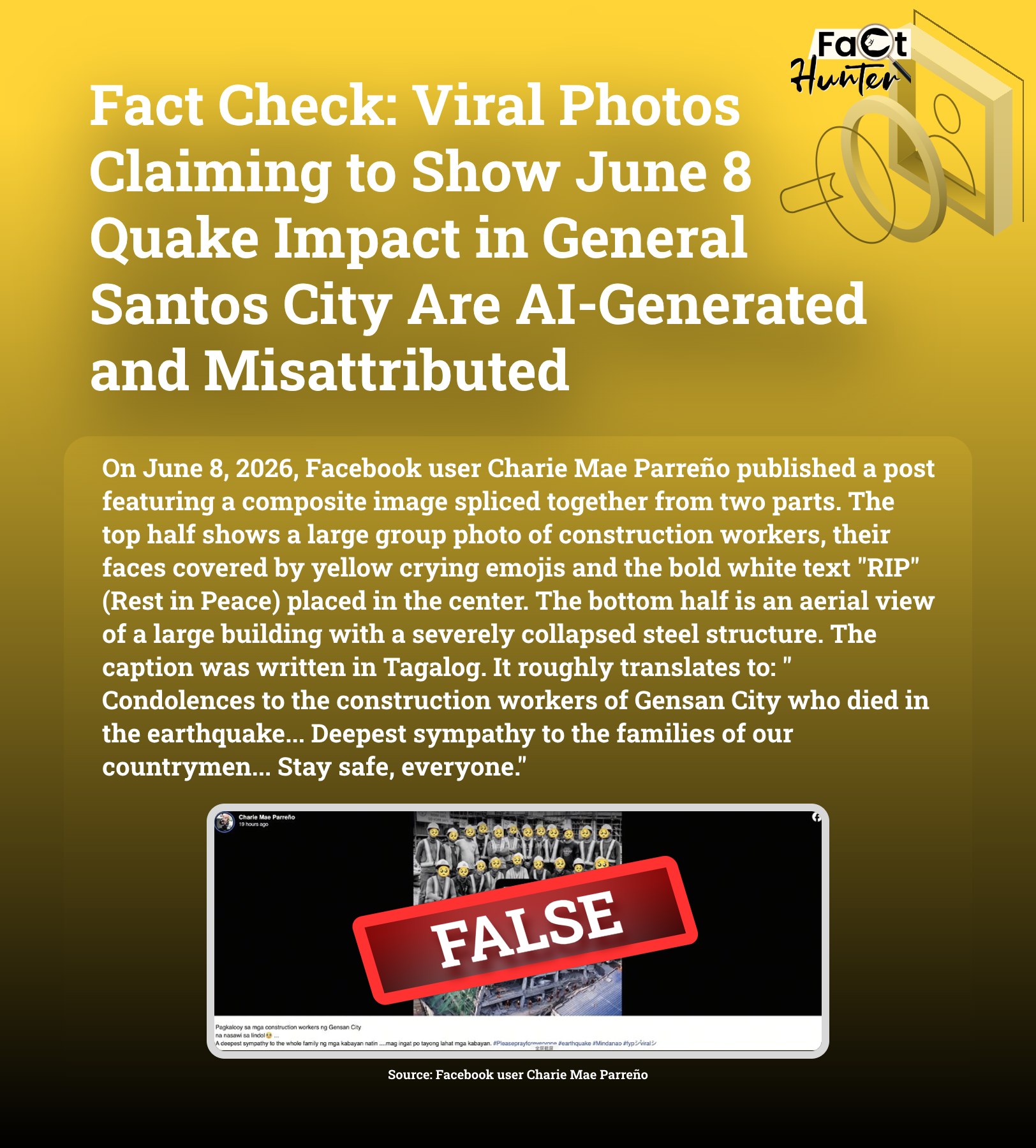 Fact Hunter Facebook ad