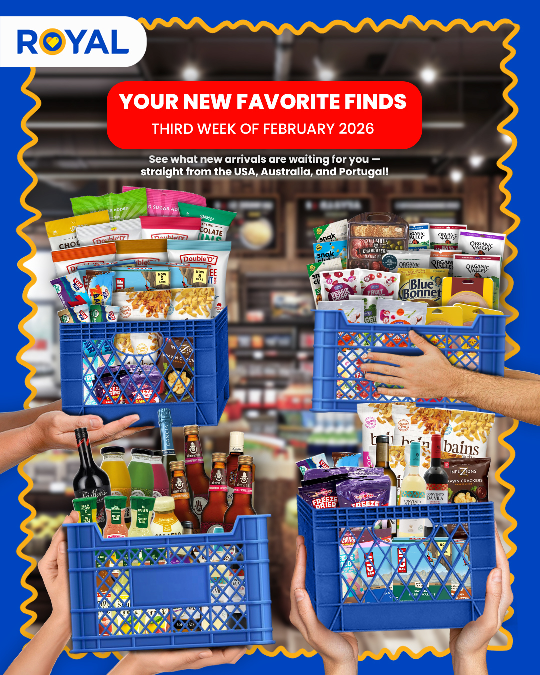 Royal Duty Free Shops Facebook ad: Freshly stocked and ready to delight!