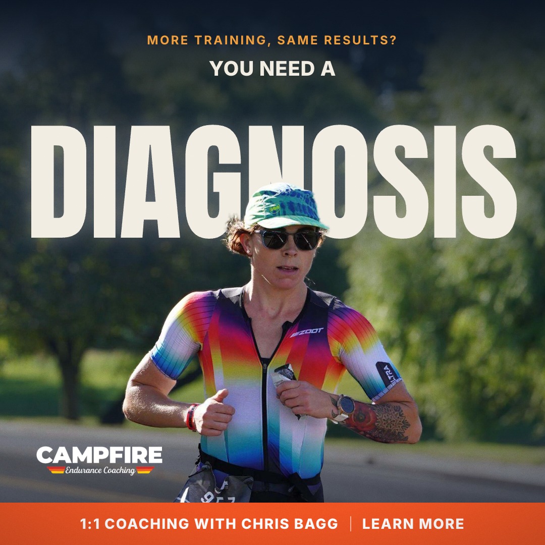 Campfire Endurance Coaching Facebook ad: Fix 1 Thing. Watch 3 Legs Move.