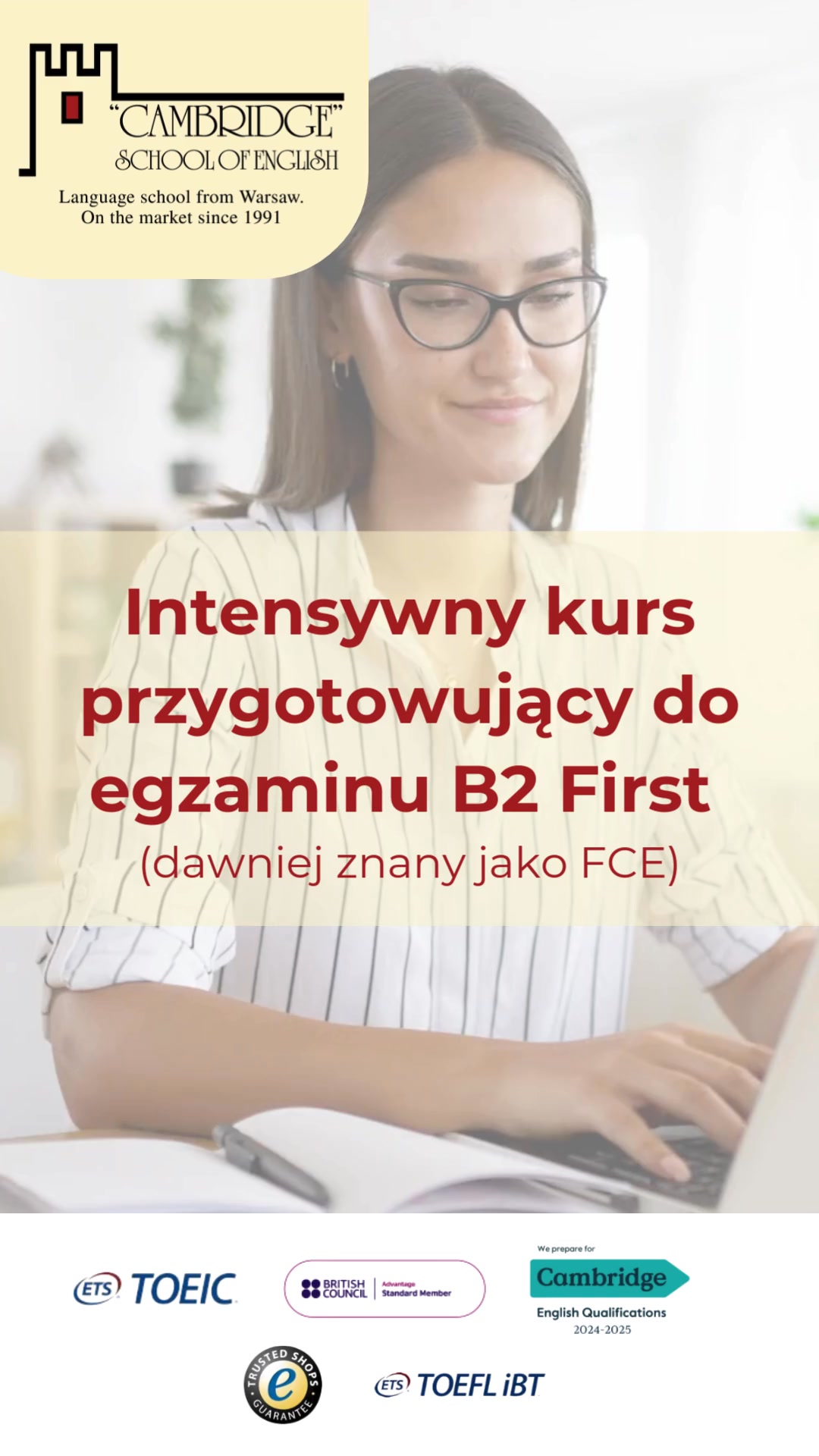 Cambridge School of English Facebook ad from Apr 8, 2026