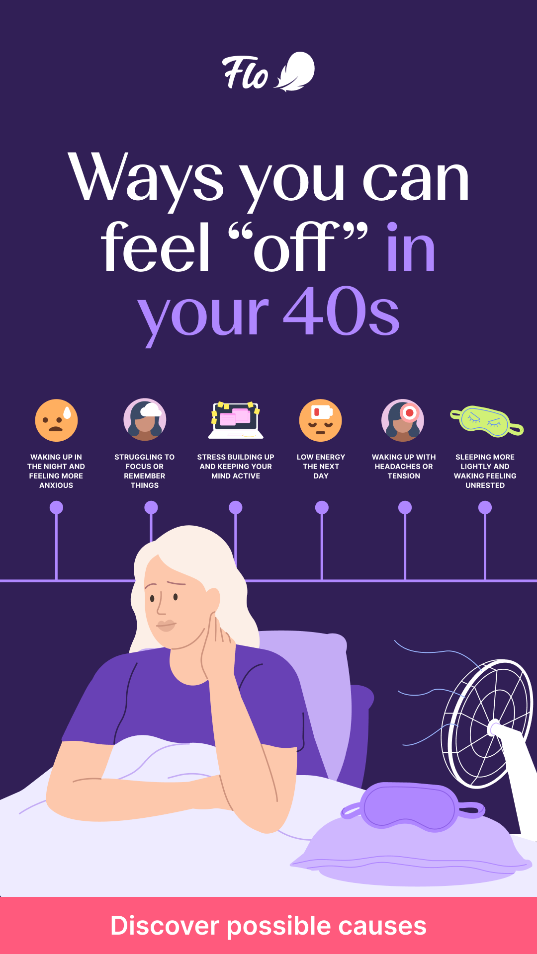 Flo Health App Facebook ad: Try Flo and never look back