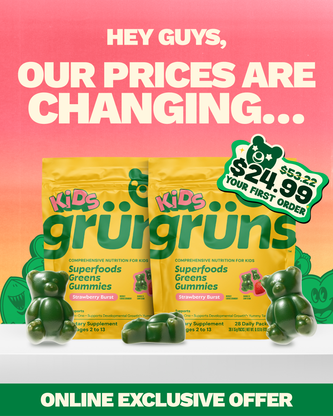 Grüns Kids Facebook ad