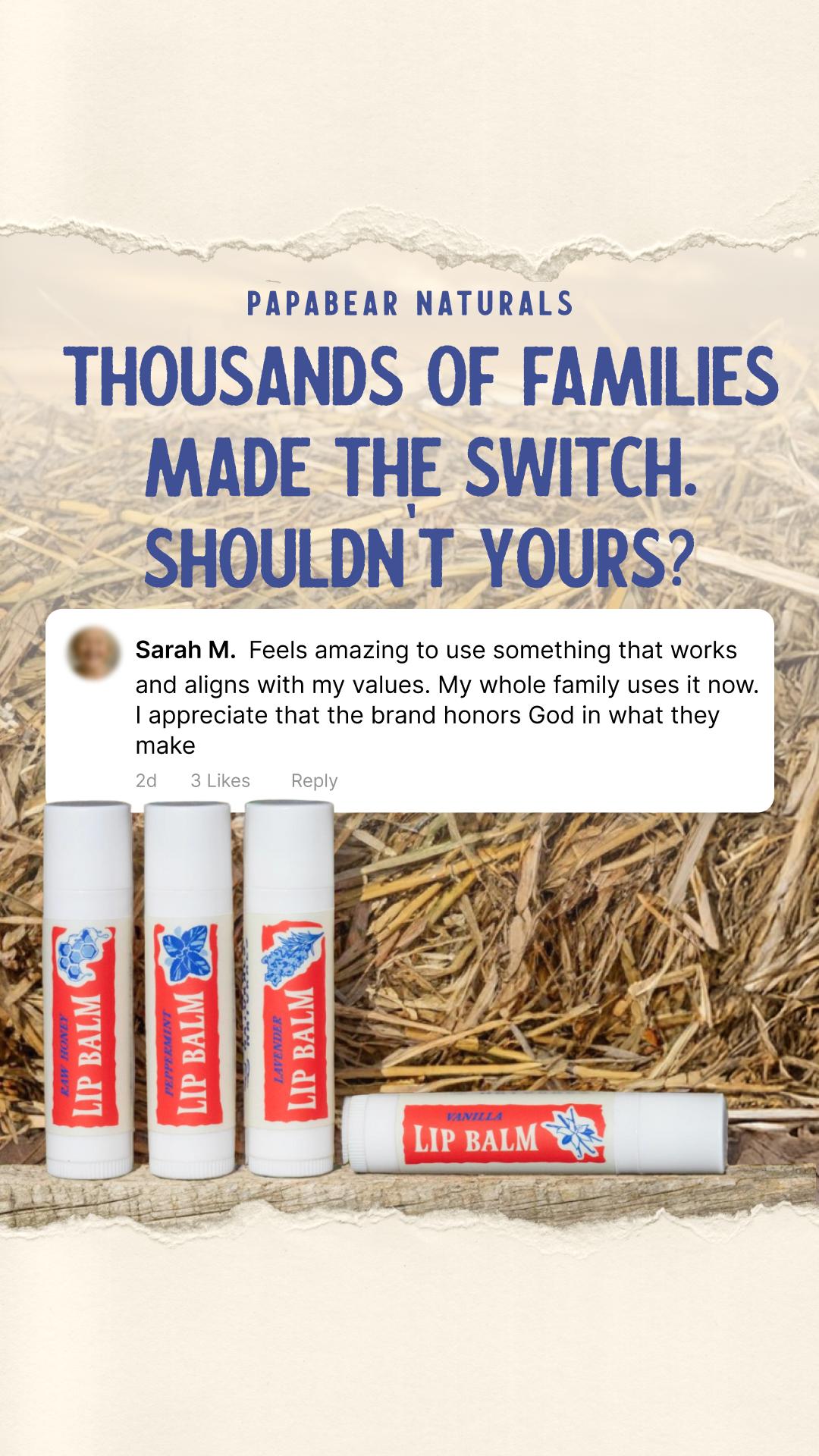 Papabear Naturals Facebook ad