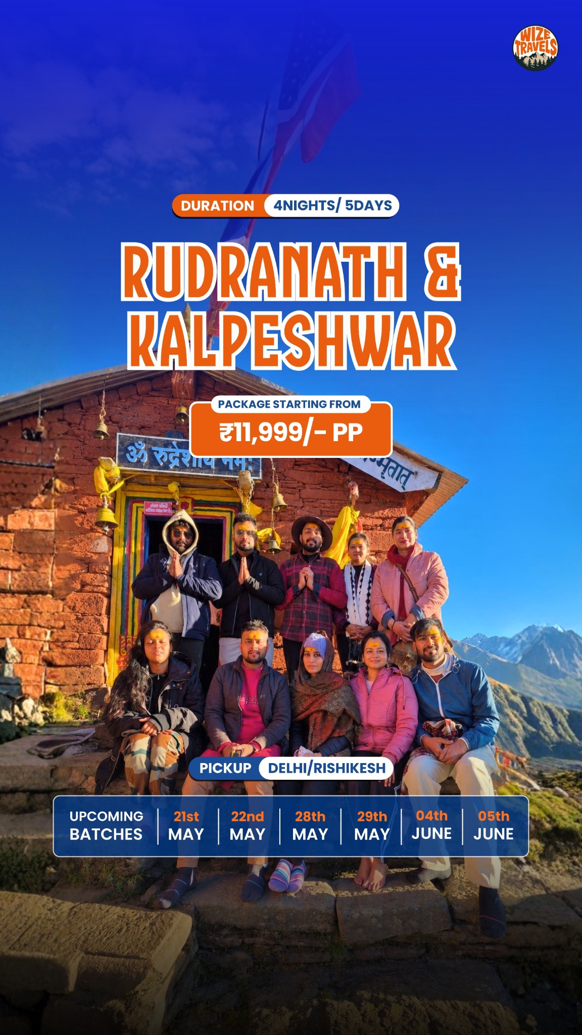 Wize Travels Facebook ad: Rudranath with Kalpeshwar | Delhi to Delhi @ ₹11,999