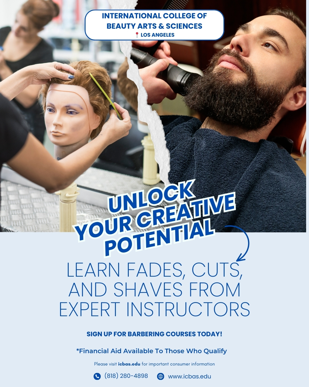 International College of Beauty Arts and Sciences Facebook ad