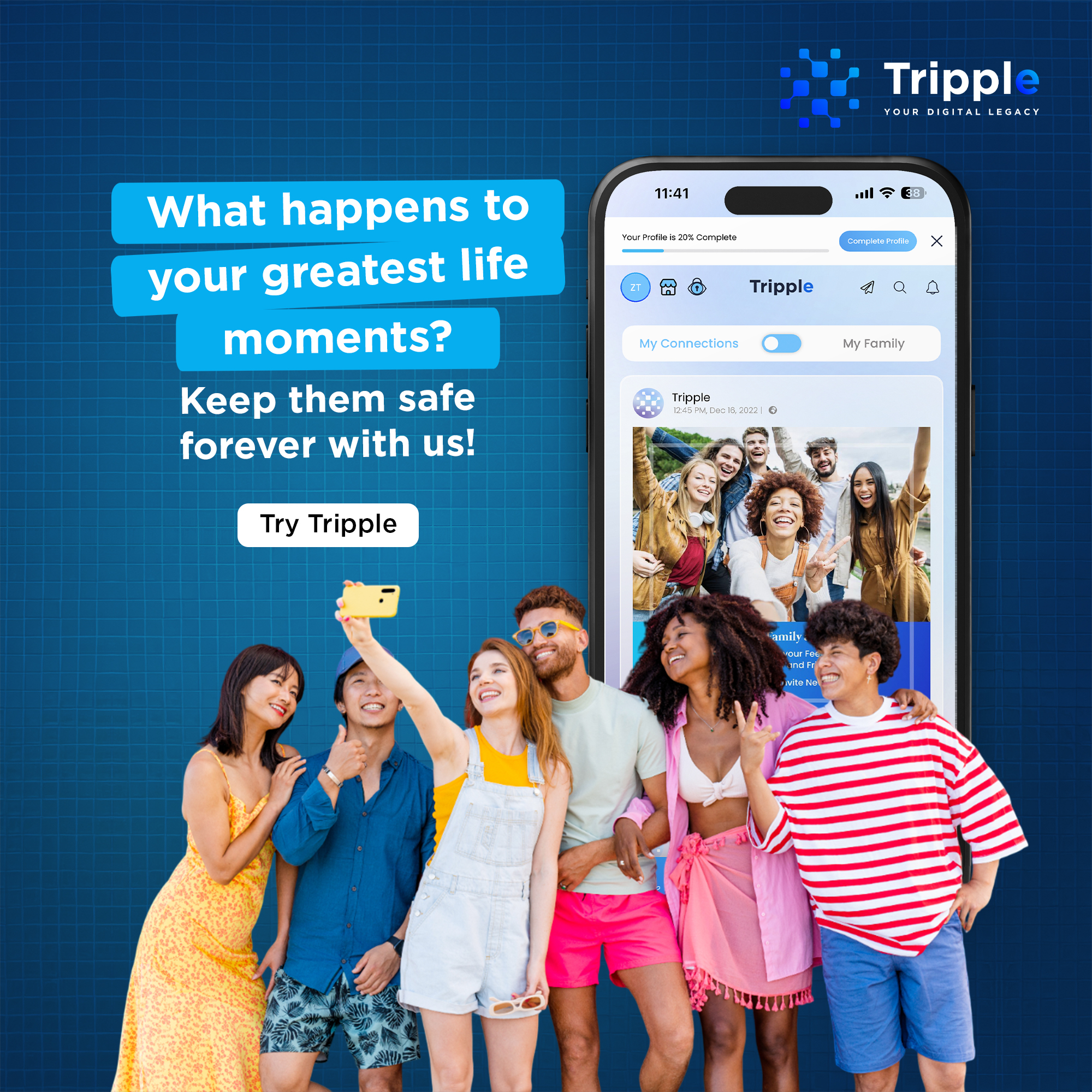 Tripple - Digital Will & Online Legacy Facebook ad