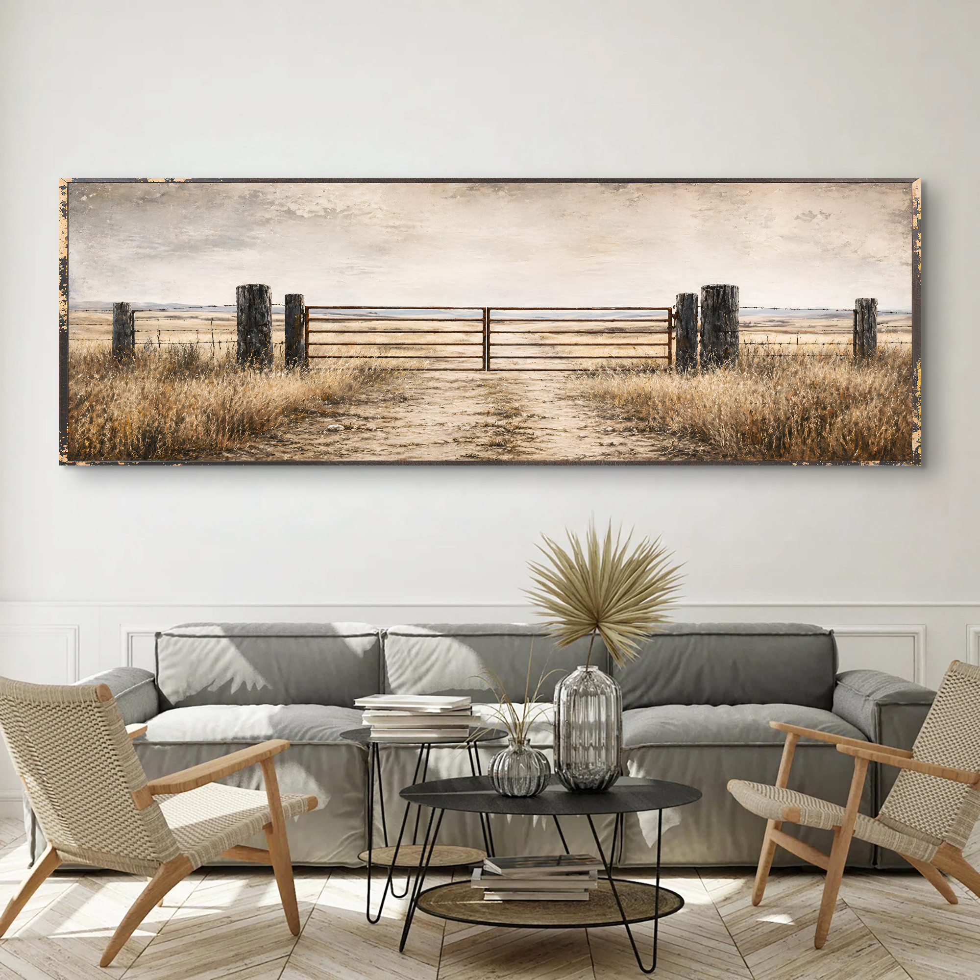 Tailored Canvases - Personalized Art Facebook ad: Rustic Ranch Gate