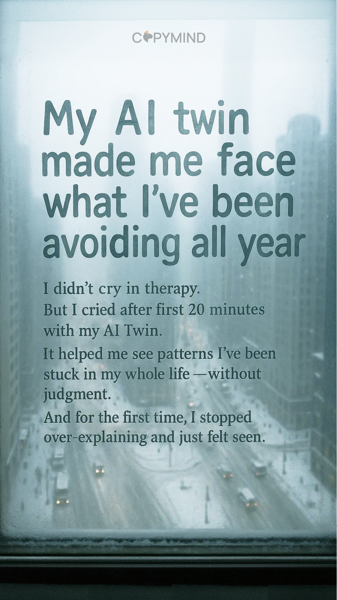 Copymind: AI twin for therapy Facebook ad