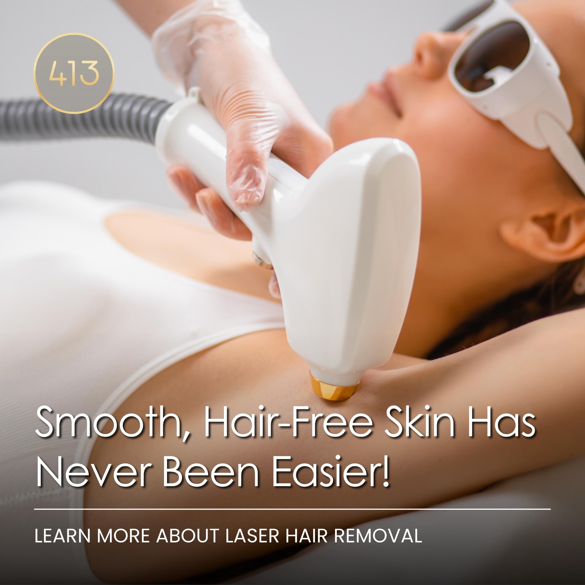 413 Medical Aesthetics Facebook ad: Less Shaving. More Confidence.