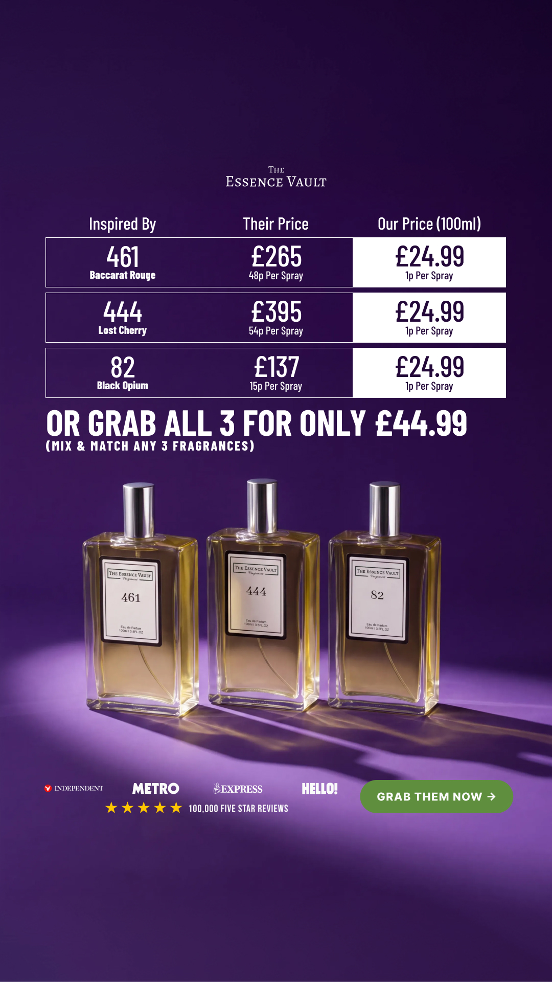 The Essence Vault Facebook ad