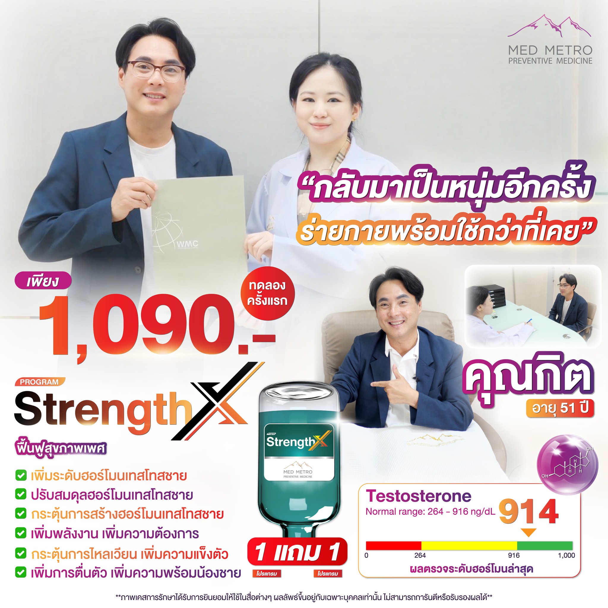 ศูนย์ป้องกันและฟื้นฟูสุขภาพ MED METRO Facebook ad