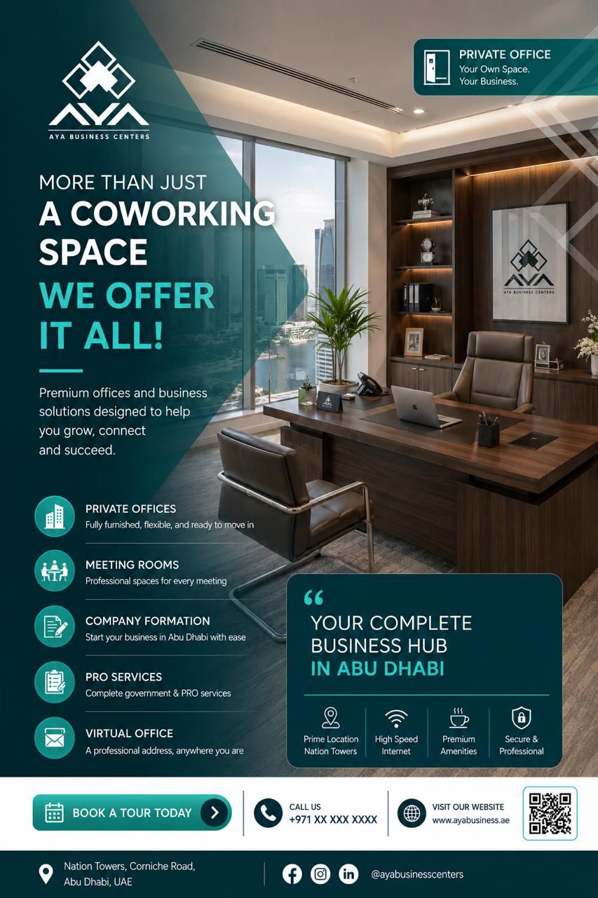 Aya Business Center AD Facebook ad from Jul 21, 2026