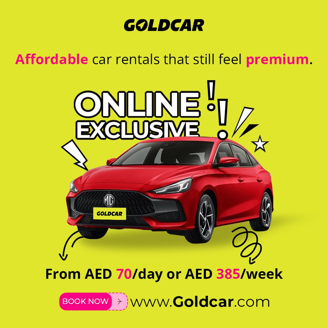 Goldcar Abu Dhabi Facebook ad: Cheap Car Rental at the best price - Goldcar Rent a Car