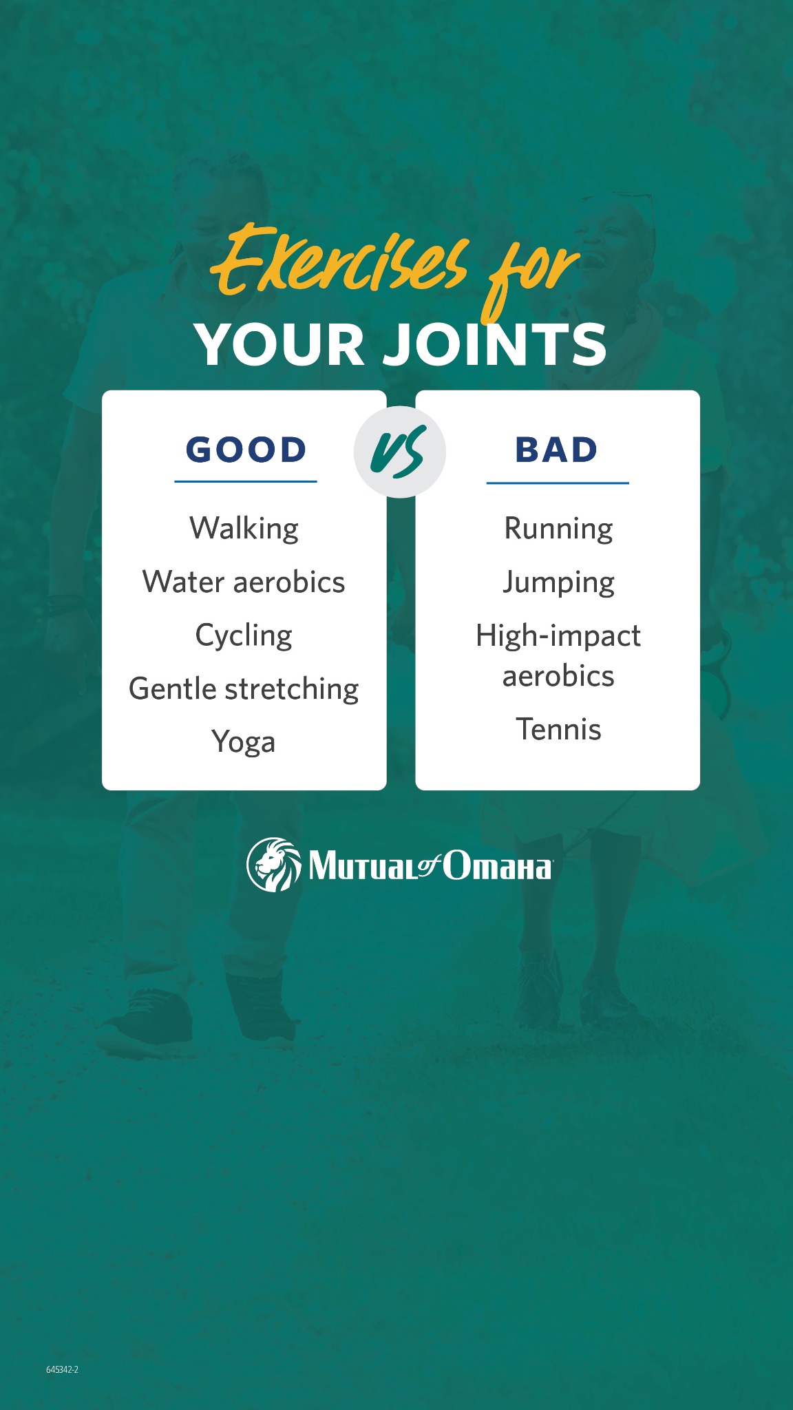 Mutual of Omaha Facebook ad: How to Reduce Joint Stress
