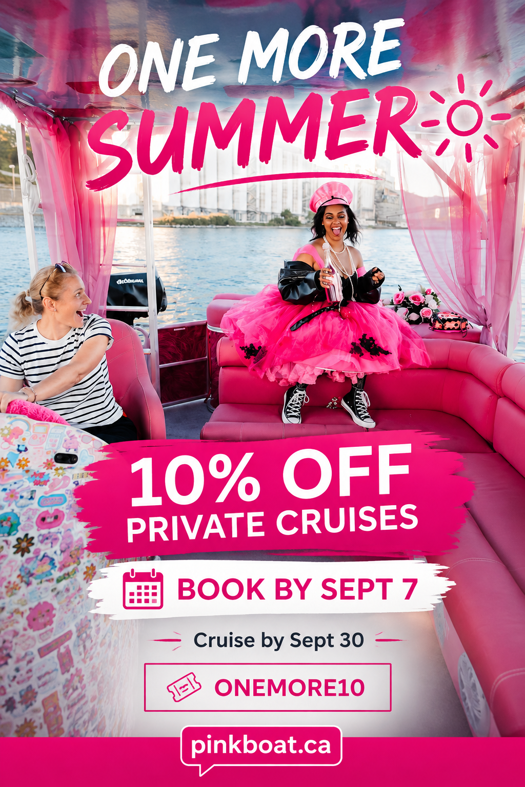 PinkBoat.ca Facebook ad: 10% OFF Private Cruises