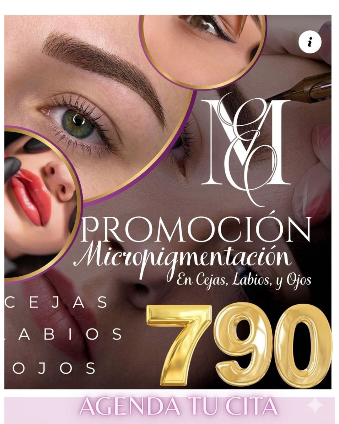 Estela Montañez-aplicación de pestañas Facebook ad: MICROPIGMENTACIÓN