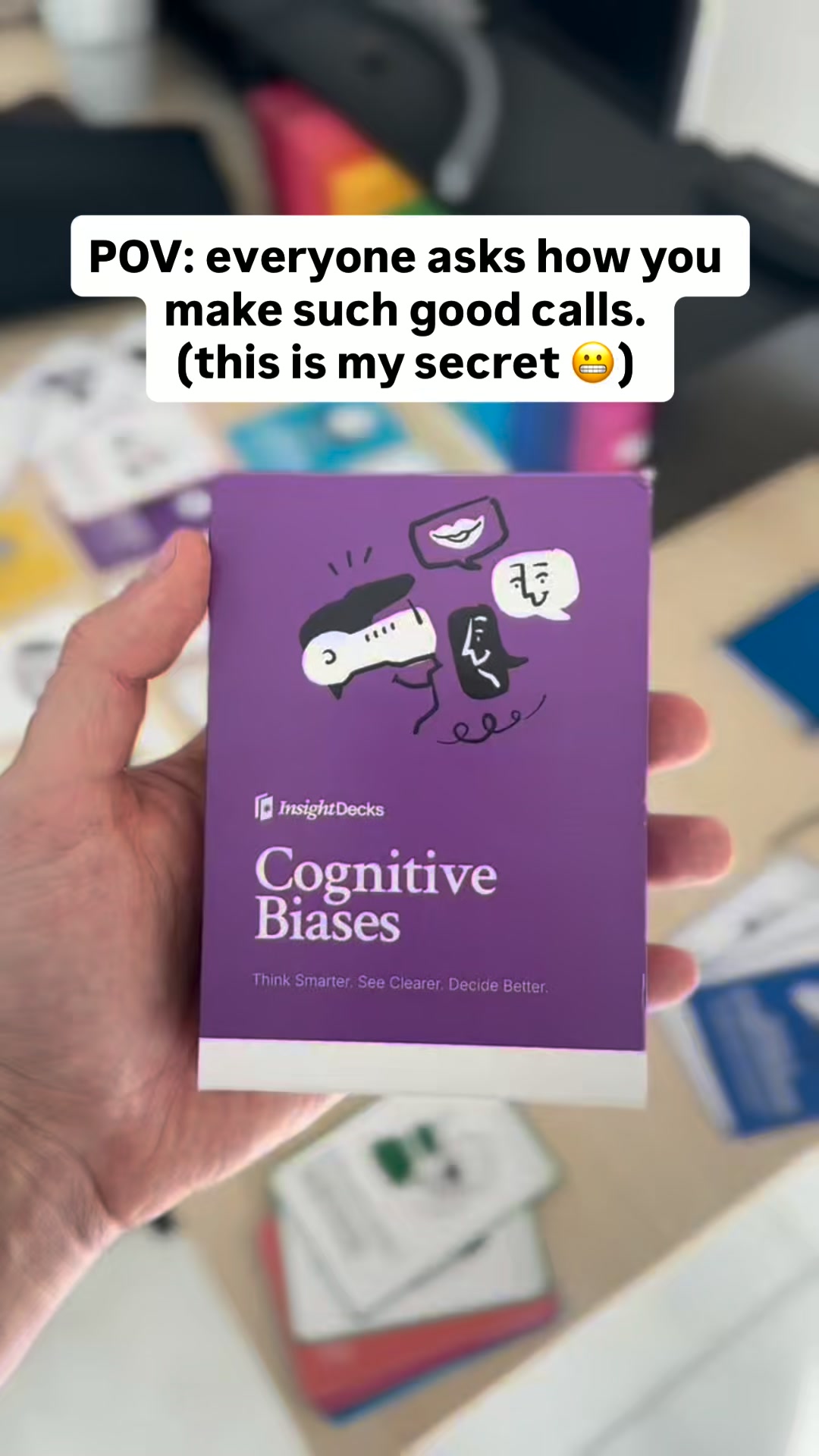 Insight Decks Facebook ad: Cognitive Bias Card Deck