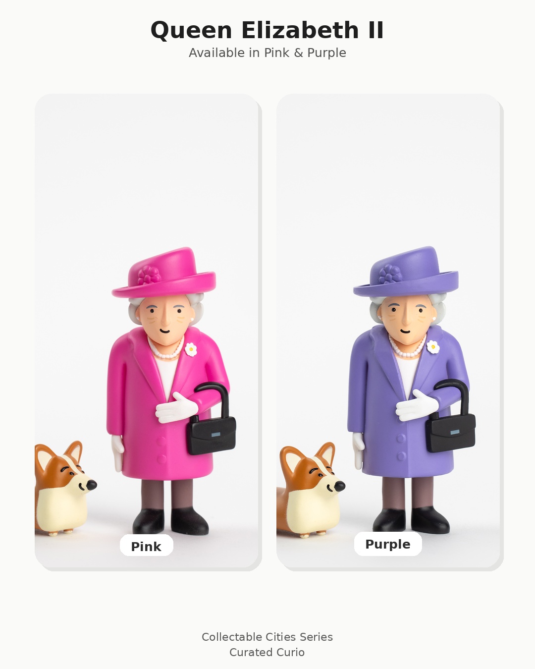 Curated Curio Facebook ad: Queen Elizabeth II Collectible Figure