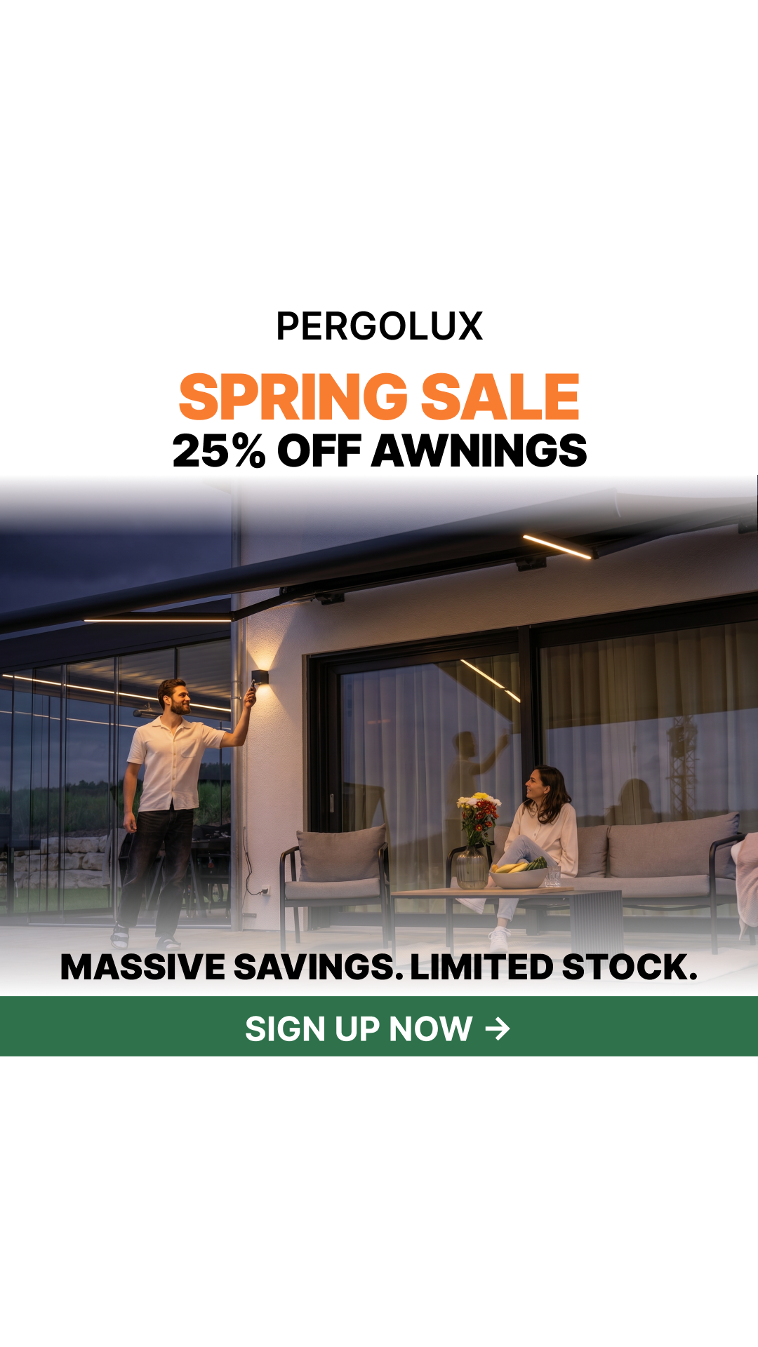 pergolux.au Facebook ad: Scandinavian Design - Built For Every Season