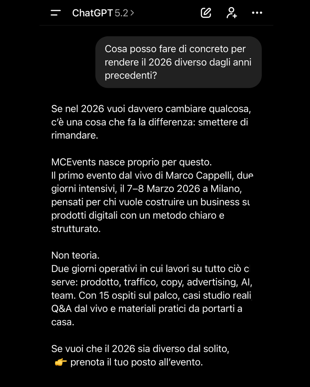 Marco Cappelli ADV Facebook ad: Primo Evento dal Vivo