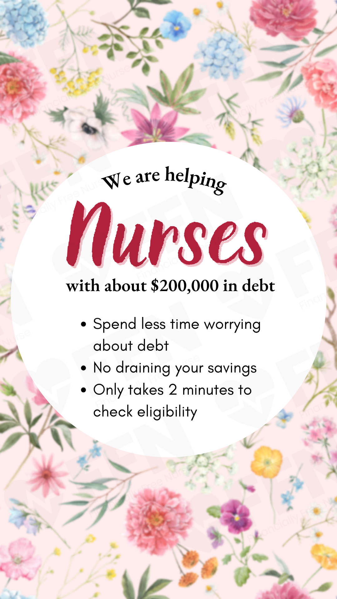 Financially Free Nurse Facebook ad