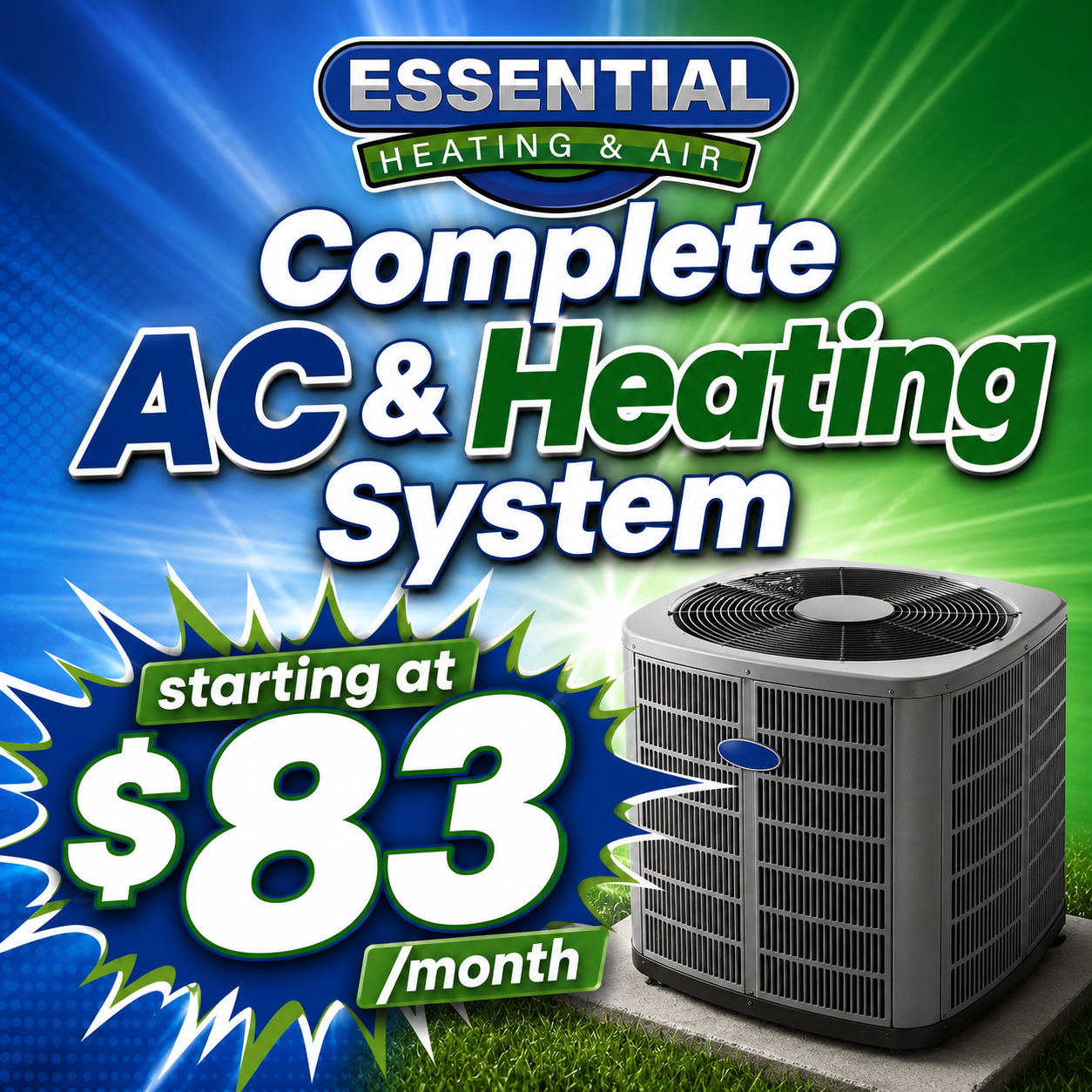 Essential Heating & Air Facebook ad
