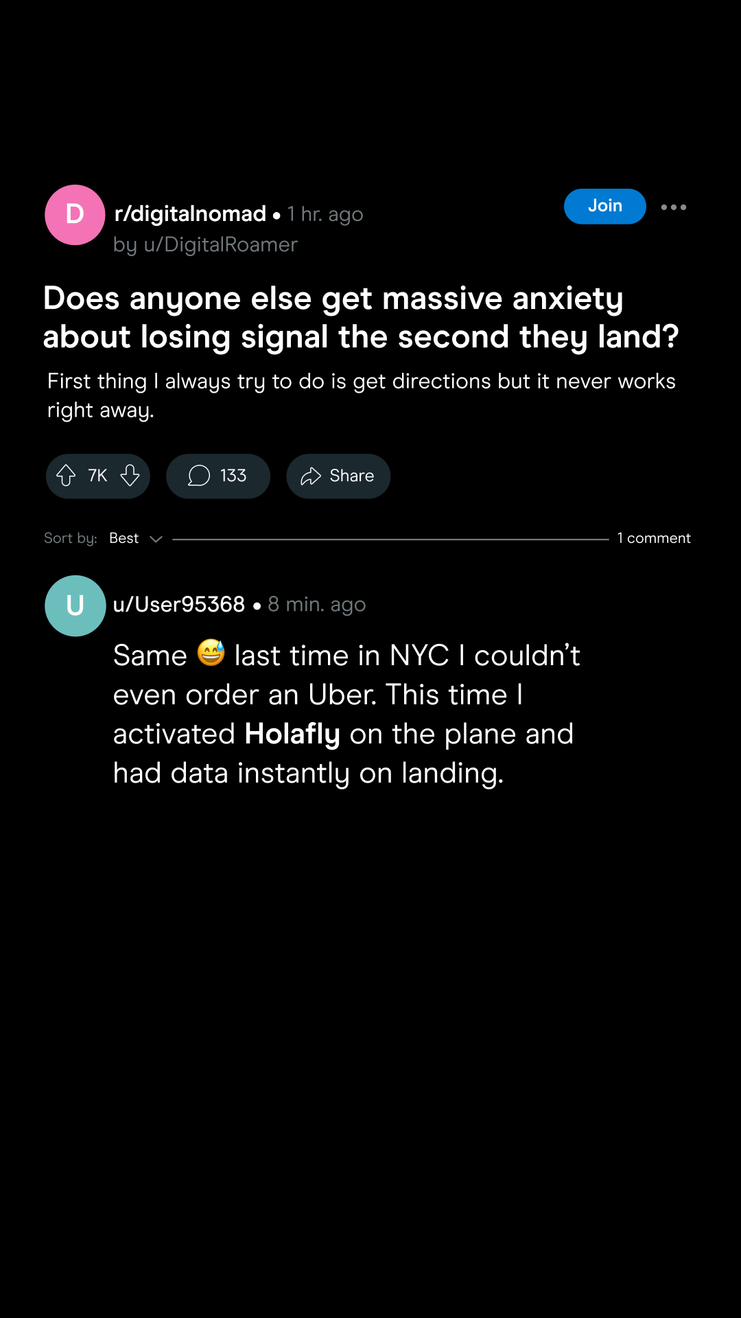 Holafly - English Facebook ad