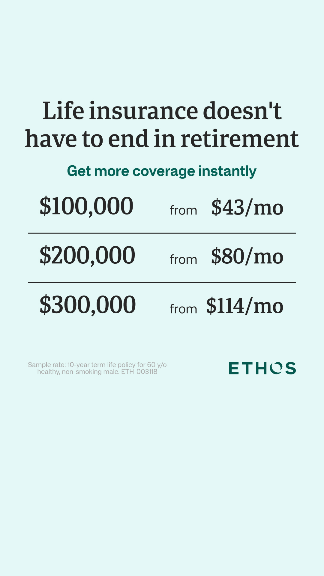 Ethos Facebook ad