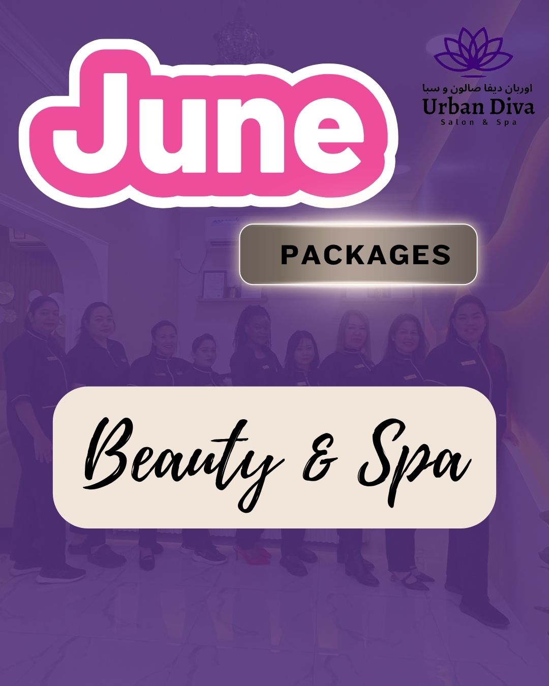 Urban Diva Salon & Spa Qatar Facebook ad: BEAUTY PACKAGES ARE HERE
