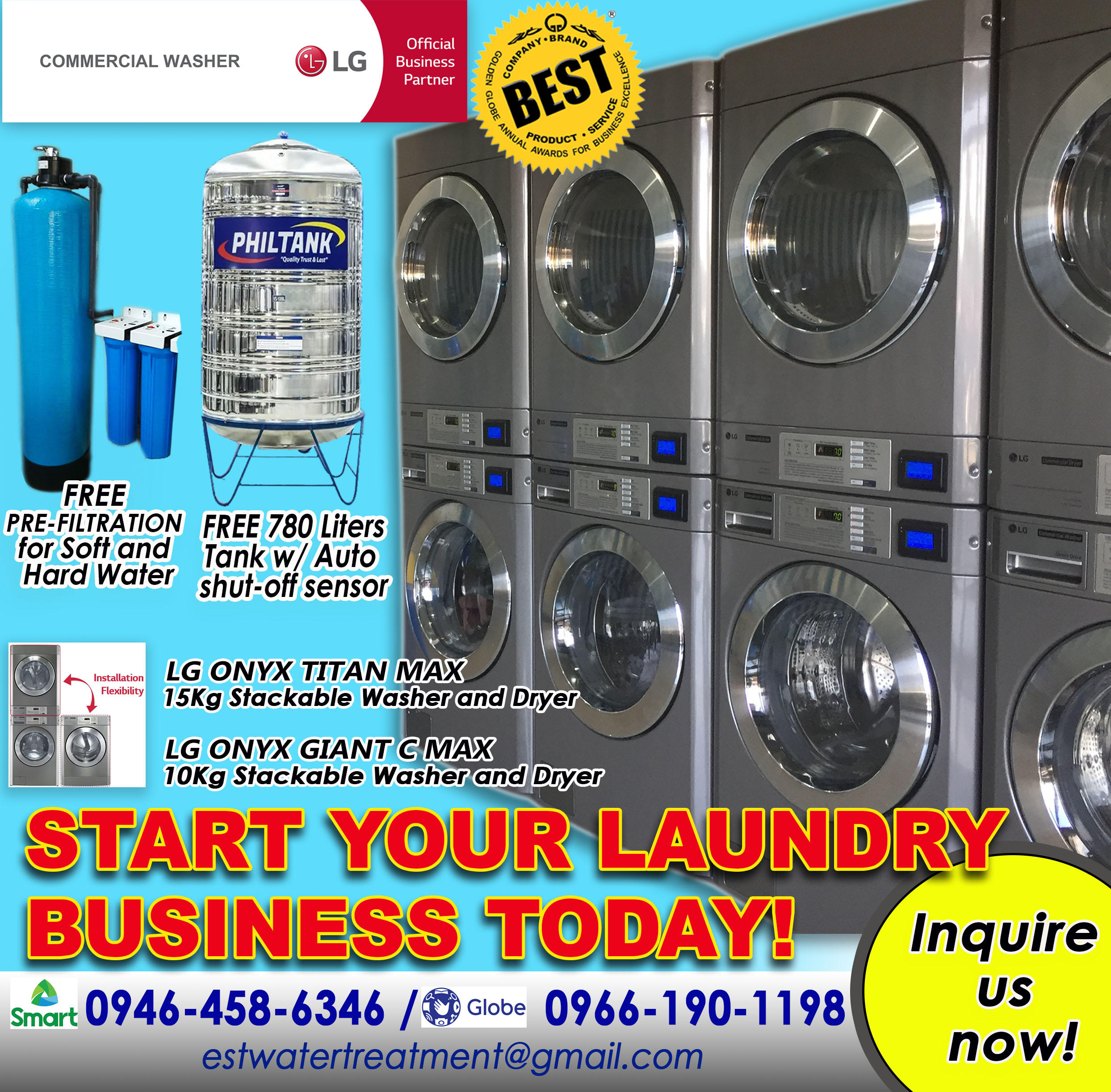 EST Water Treatment and Supply Services Facebook ad: LAUNDRY BUSINESS PACKAGE