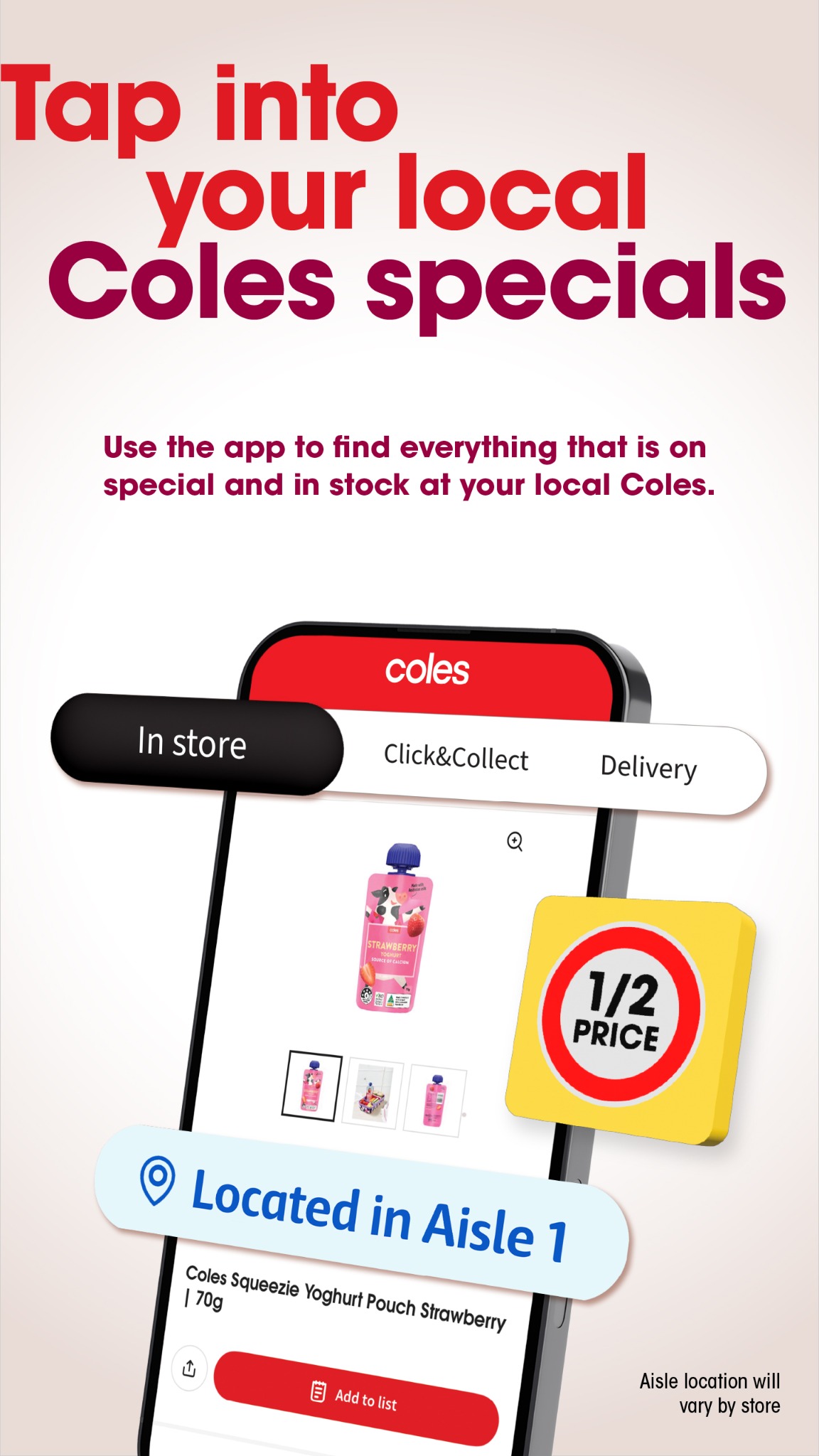 Coles Facebook ad: Coles app