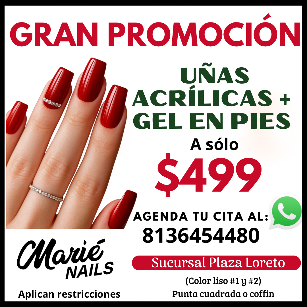 Marié Nails - Plaza Loreto Contry Facebook ad: ¡GRAN PROMOCIÓN EN MARIÉ NAILS!