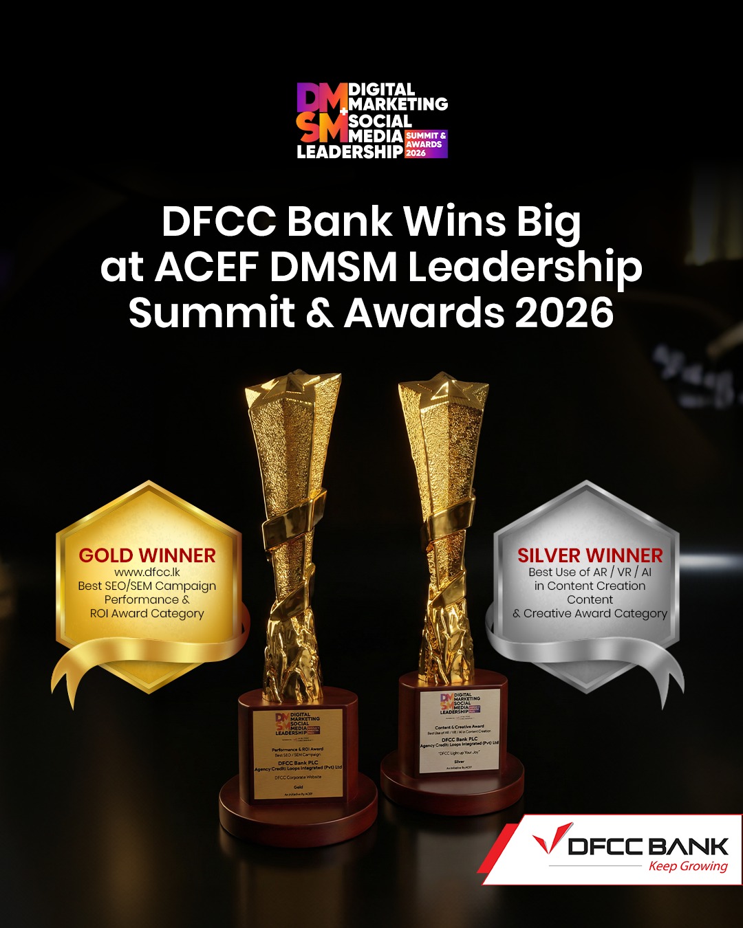 DFCC Bank Facebook ad: DFCC Bank is celebrating a big win!