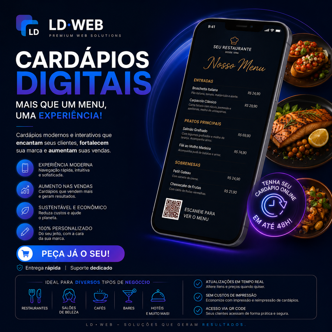 LD WEB solution Facebook ad: Modernize o Seu Negócio com um Menu Digital