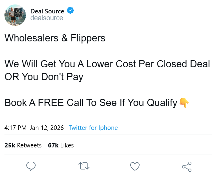 Deal Source Facebook ad