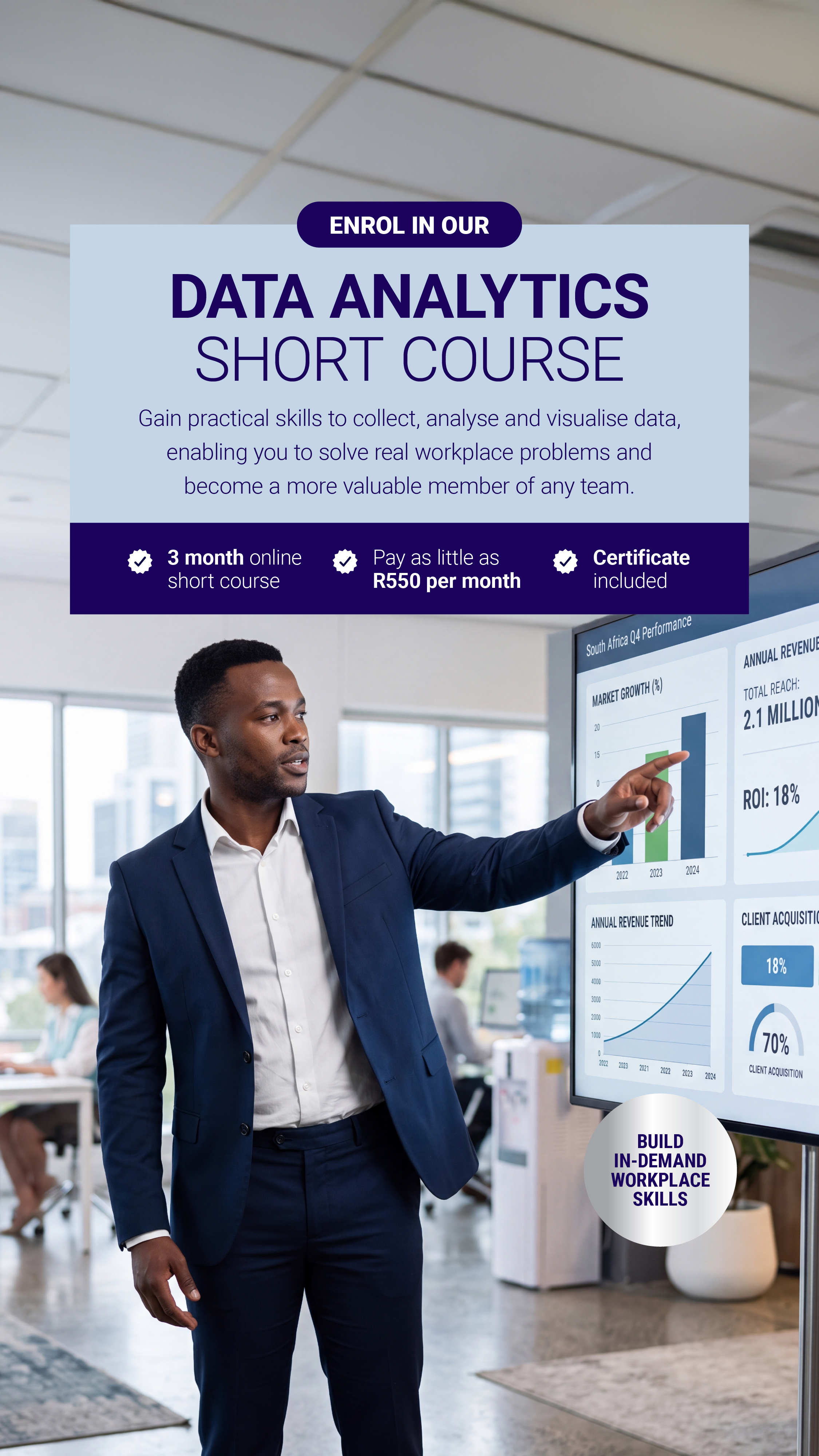 IQ Academy Facebook ad: Understanding data = future proofing your skillset