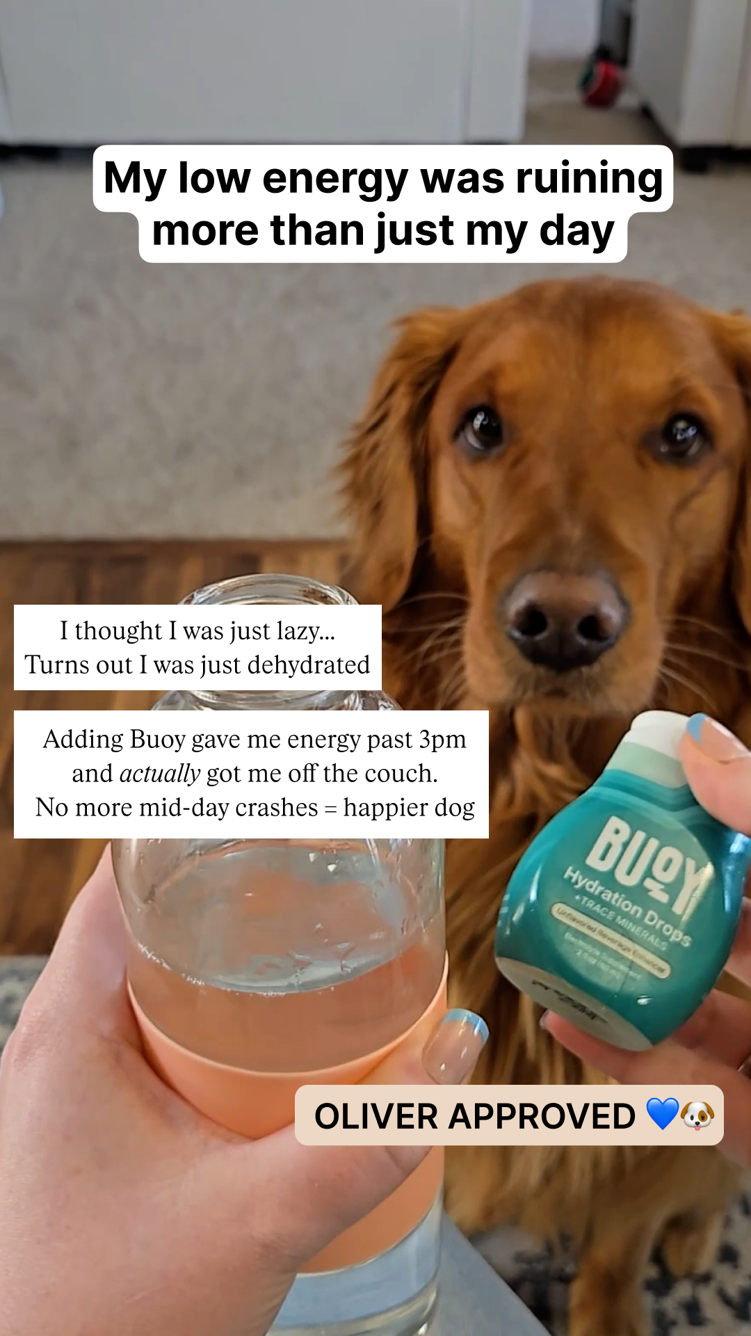 Oliver Baggins Facebook ad: Stay Hydrated With Buoy