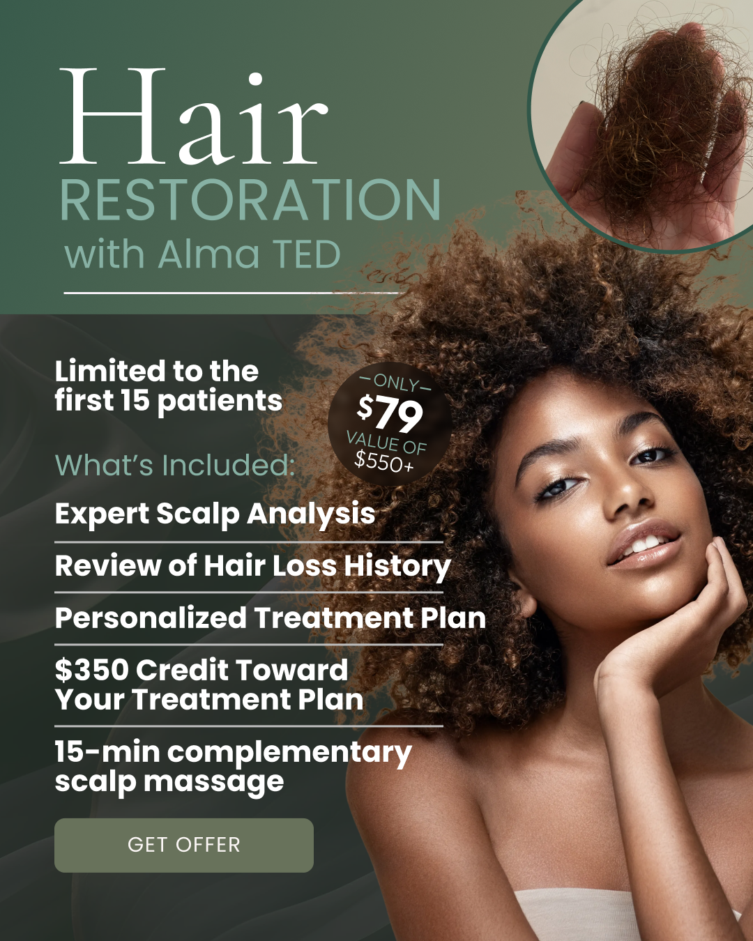 The Renewal Room Facebook ad: The NEW way of reversing hair loss…
