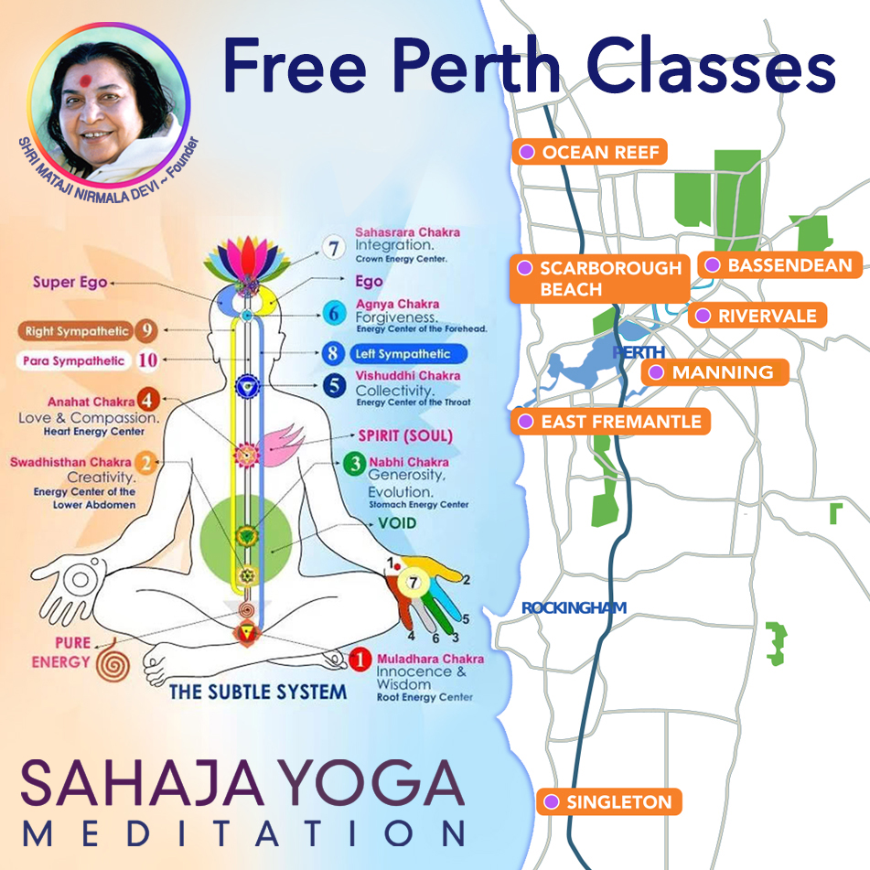Free Meditation Perth - Sahaja Yoga WA Facebook ad: WA Classes - Free Meditation Worldwide