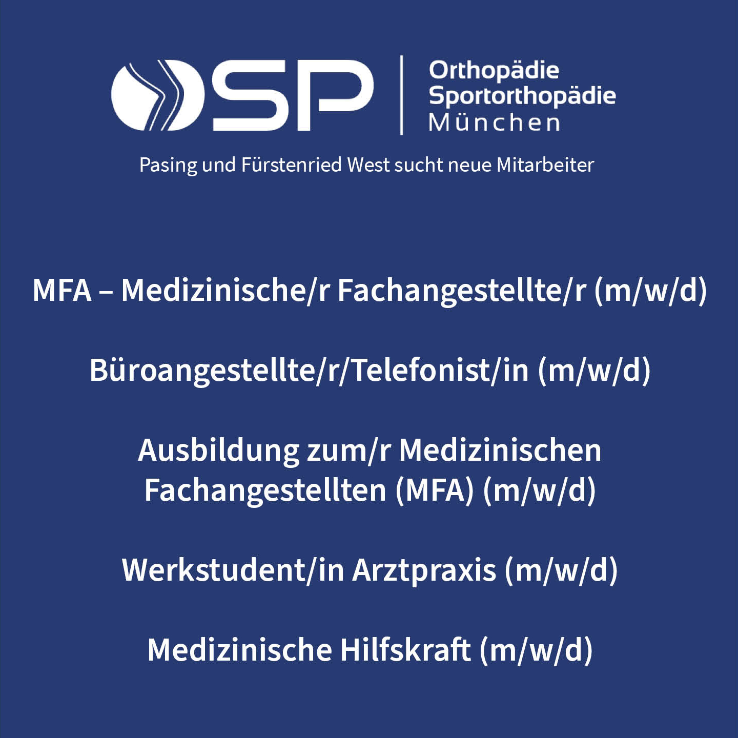 OSP - Orthopädie-Sportorthopädie München Facebook ad: Orthopädiepraxis in München sucht dich!