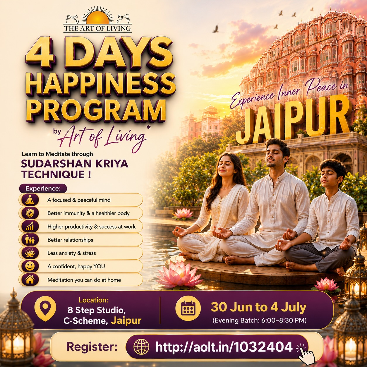 Art of Living C Scheme, Jaipur Facebook ad: Jaipur: DM this post to get all the…