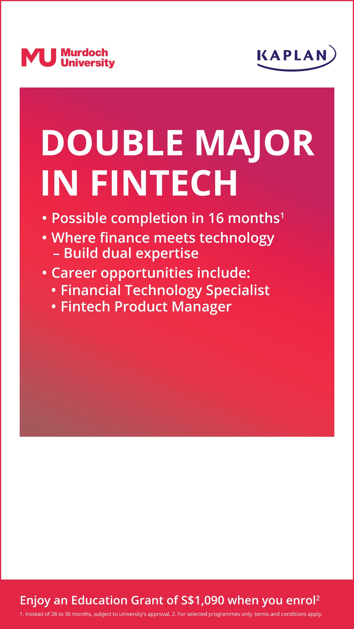 Kaplan Singapore Facebook ad