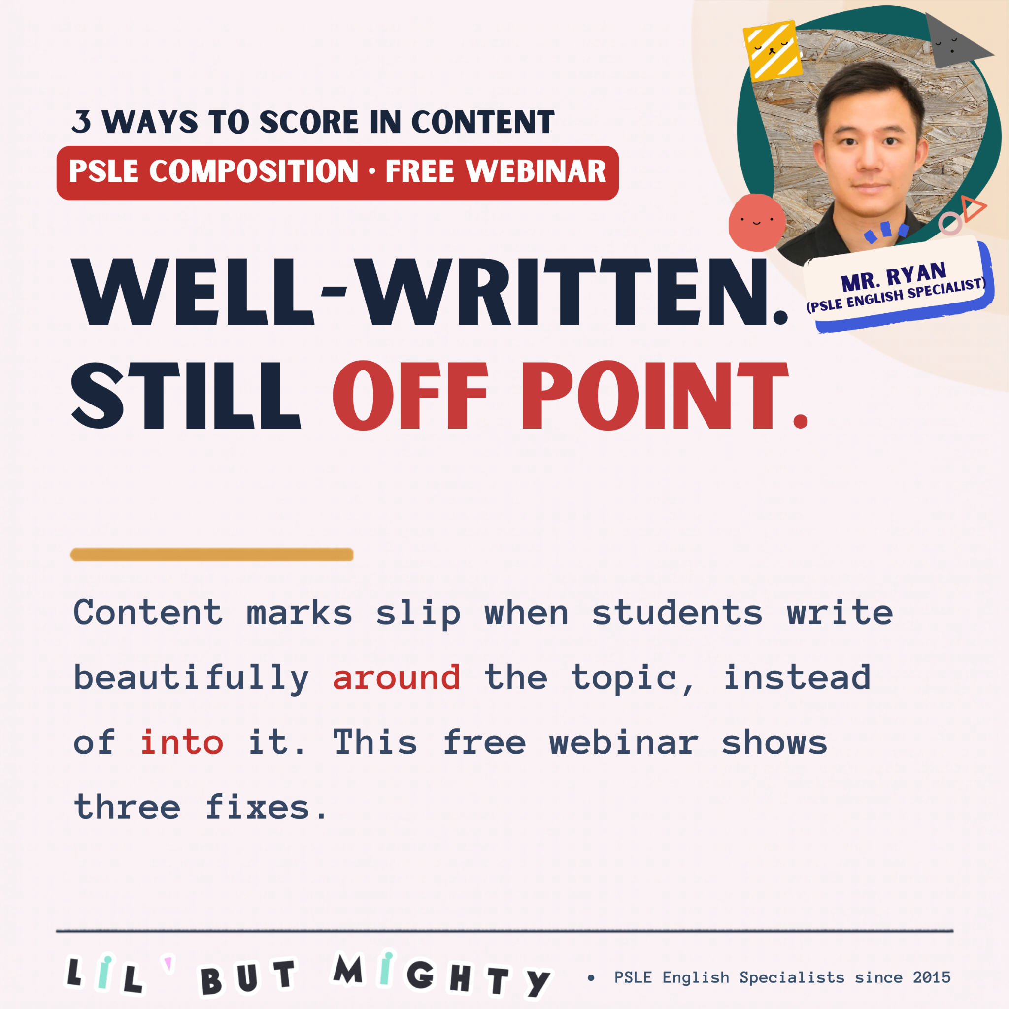 Lil' but Mighty Facebook ad: Your child may be writing beautifully and still…