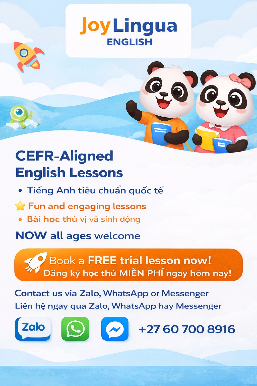 JoyLingua English Facebook ad: Lớp Tiếng Anh Cho Trẻ Em