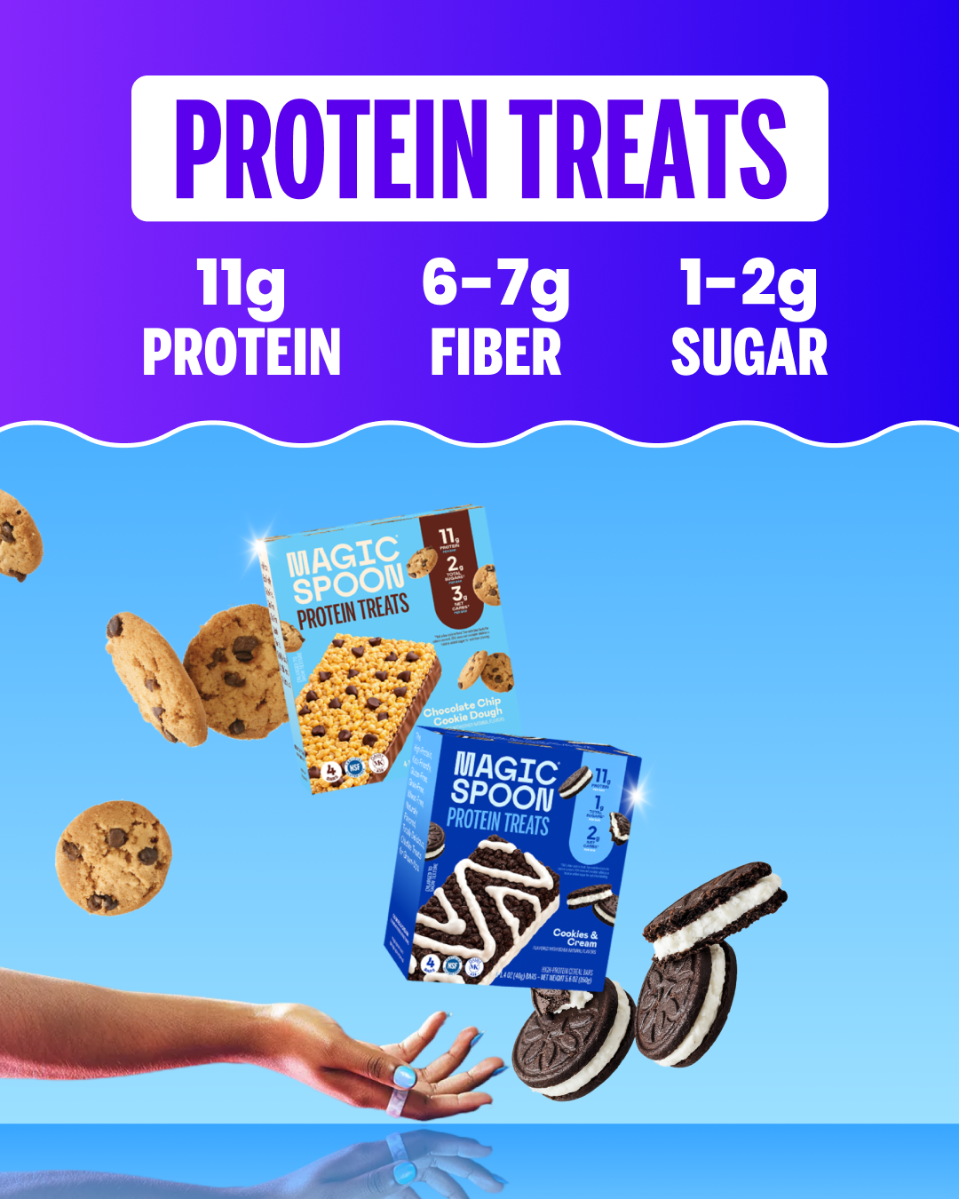 Magic Spoon Cereal Facebook ad: Limited Edition: Cookies & Cream + Cookie Dough