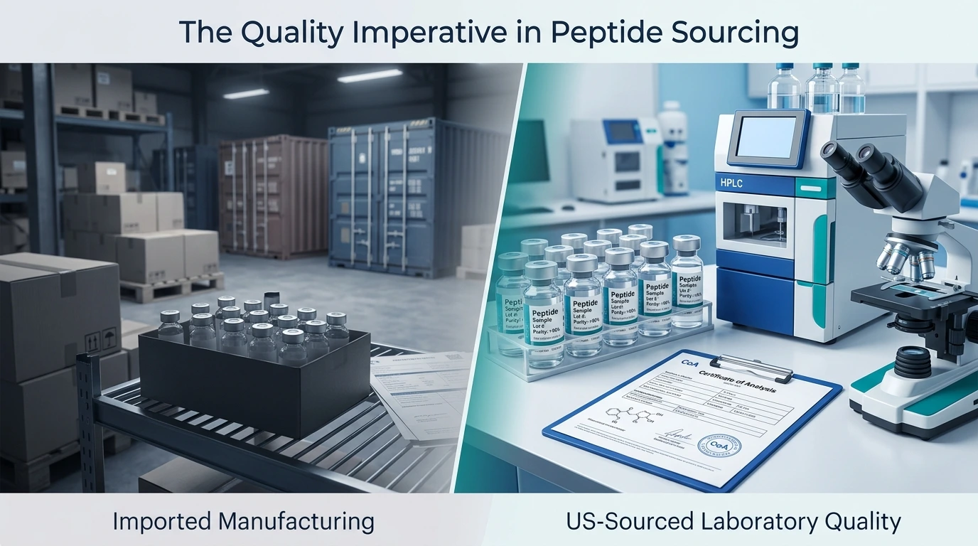 Phoenix Peptide Labs Facebook ad: Imported vs US-Compounded Peptides - Phoenix Peptide Labs