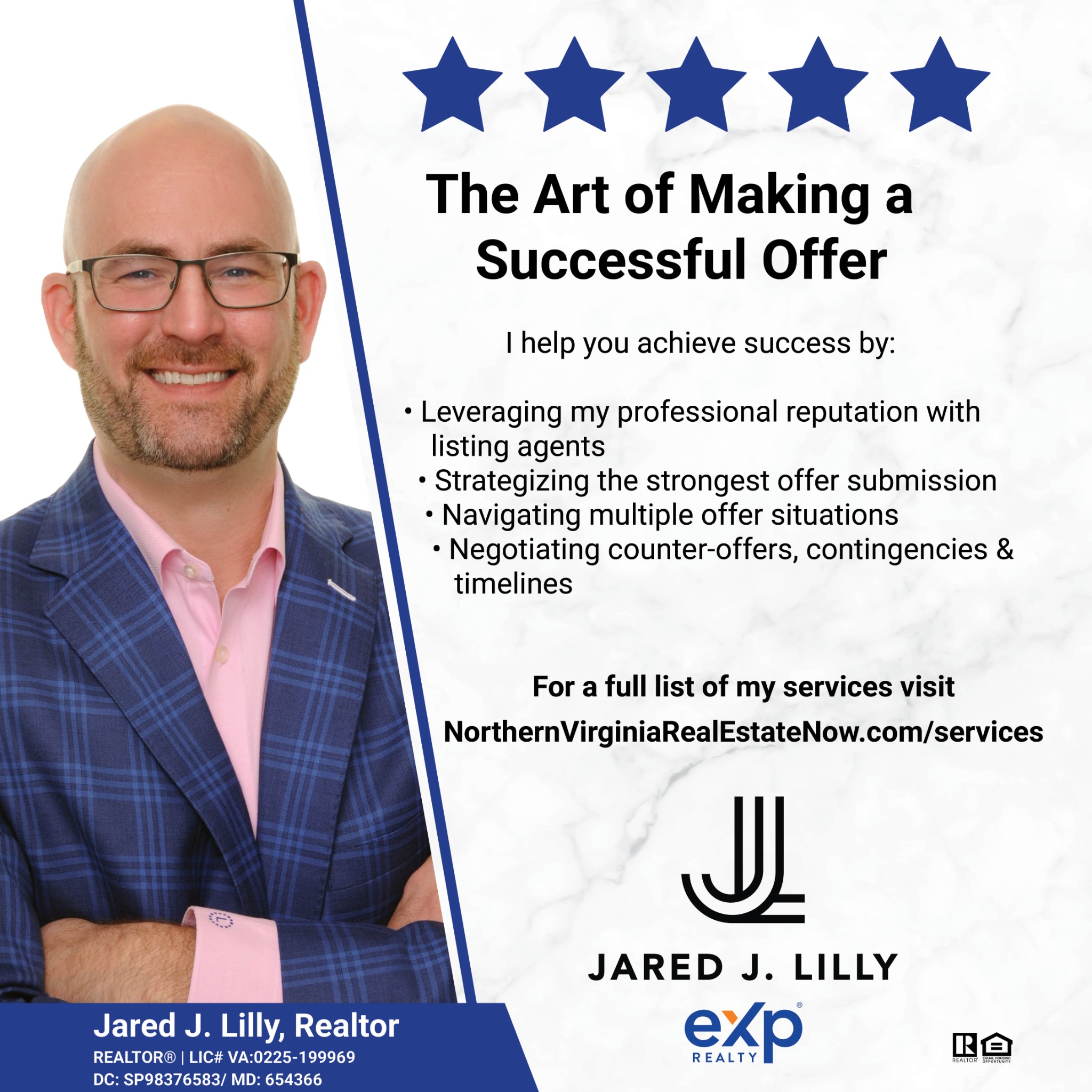 Jared J. Lilly, Realtor Facebook ad: Message or Call (703) 397-8485