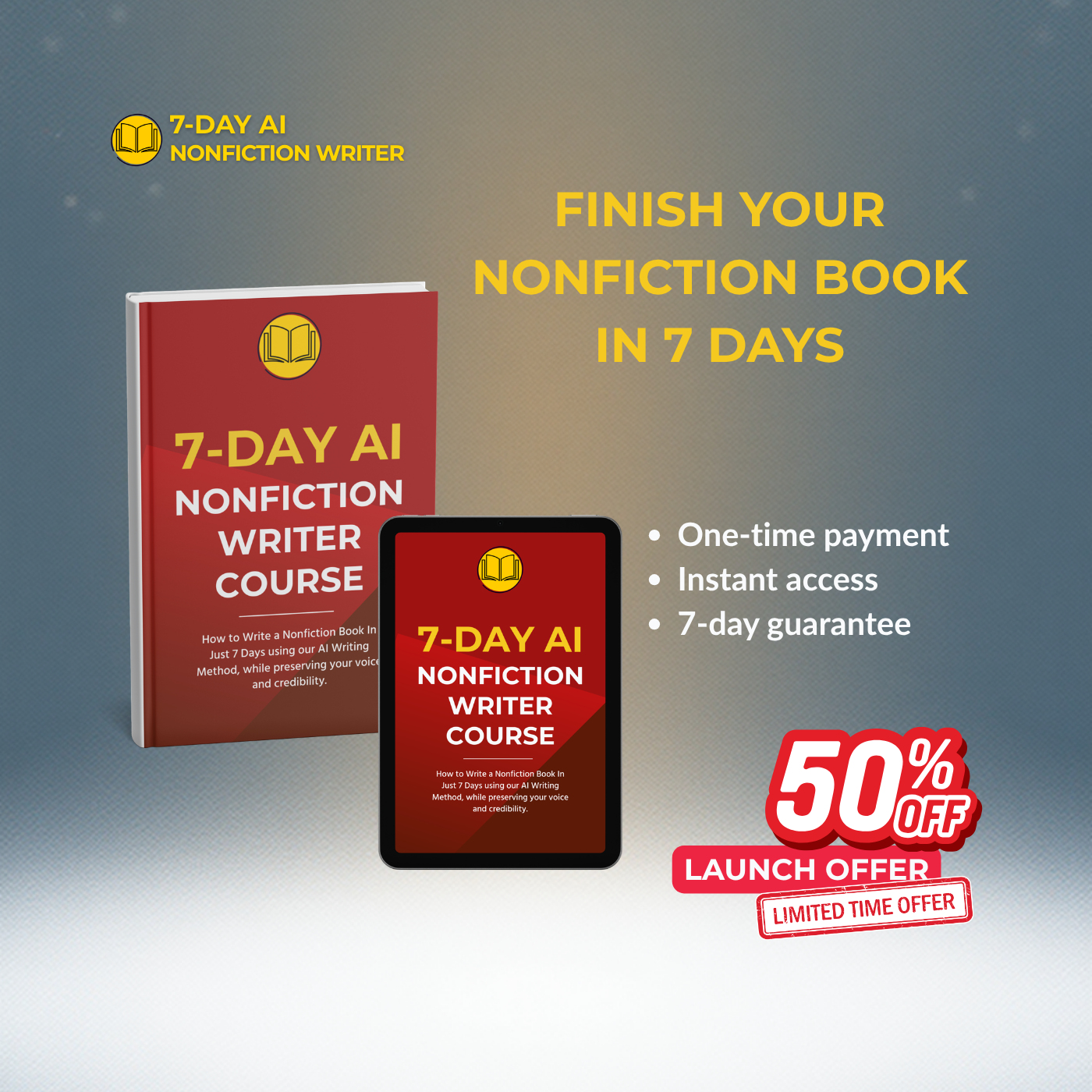 7 Day AI Writer Facebook ad from Apr 17, 2026