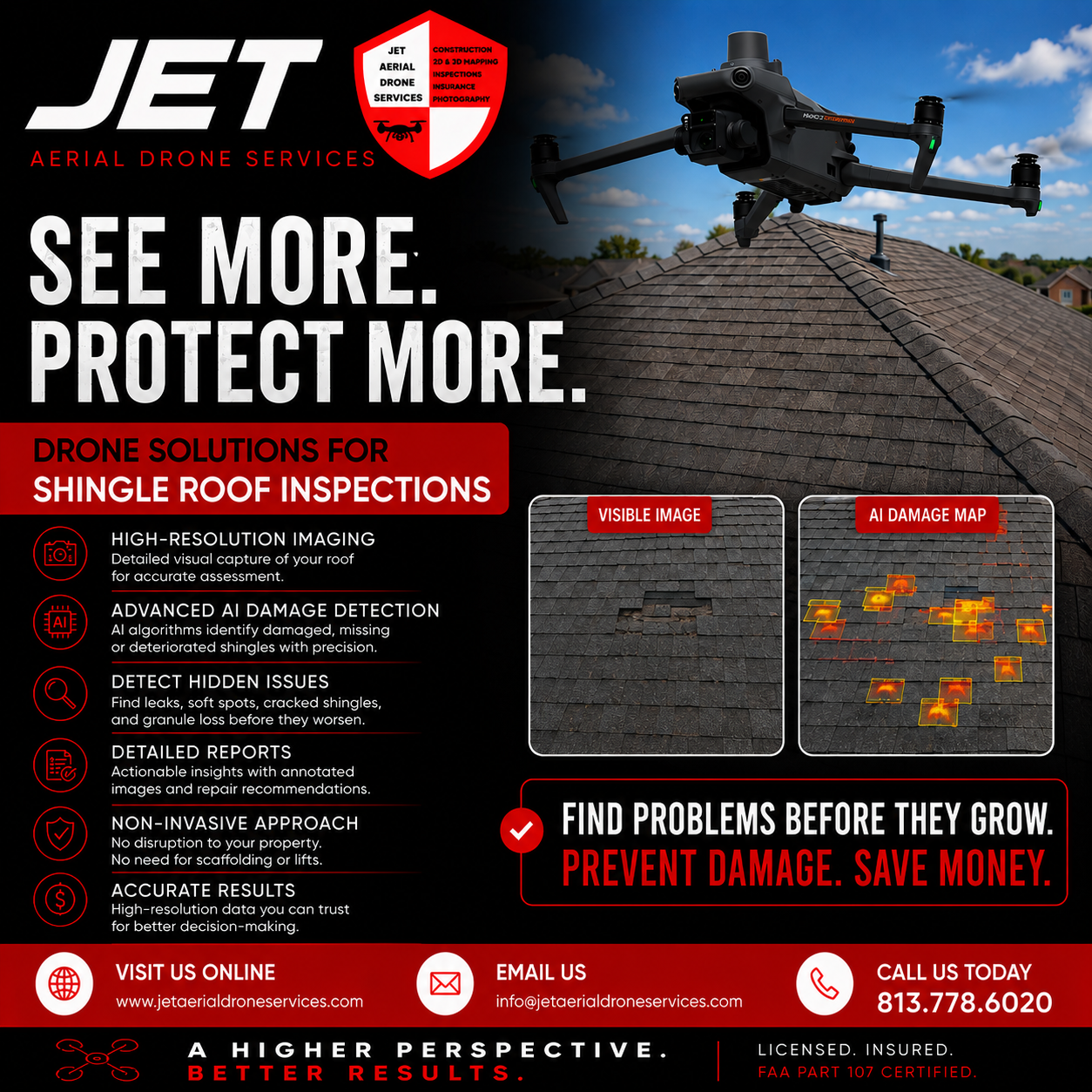 JET Aerial Drone Services, LLC Facebook ad: From Commercial Jobsite Inspections, Drone 2D & 3D…
