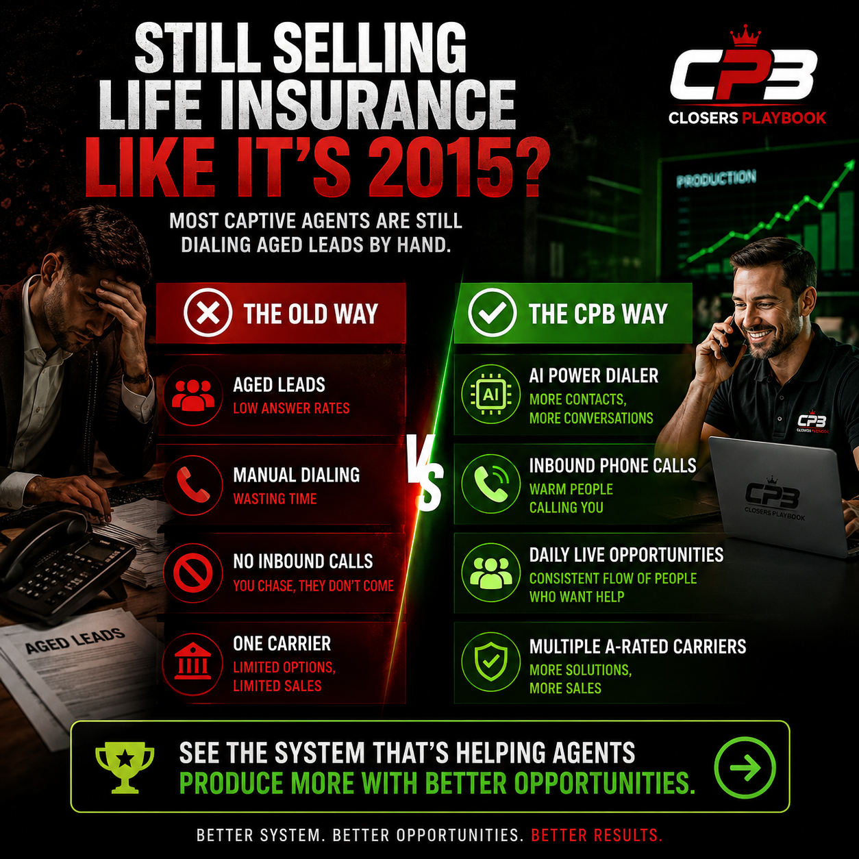 Closers playbook Facebook ad: Life Insurance Agents: Upgrade Your System